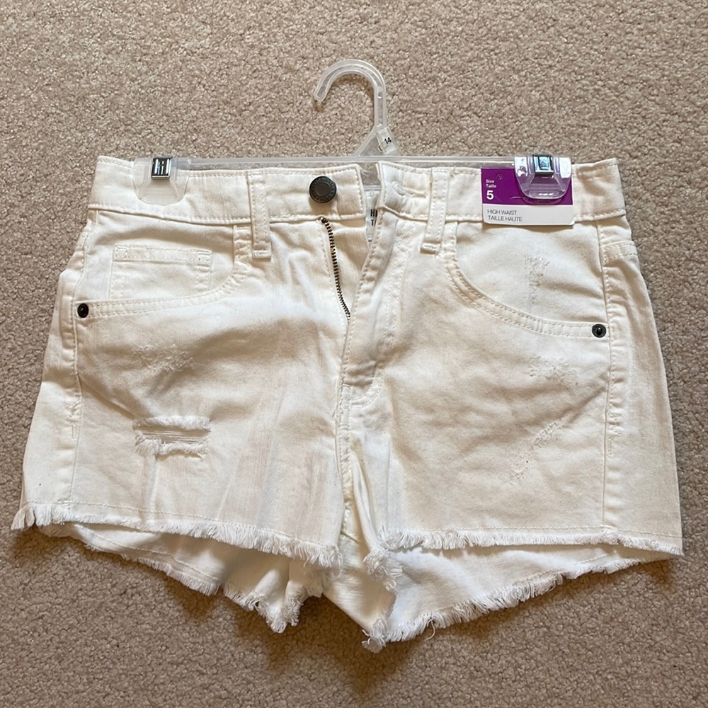 White high waisted shorts size 5